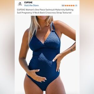 Cupshe Maternity Swimsuit Navy